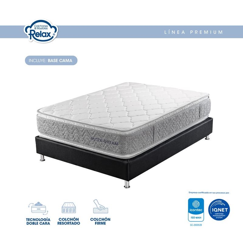 Combo Ultra Dream – Colchón + Base Cama Ortopédico Doble Cara – Firme – 32cm