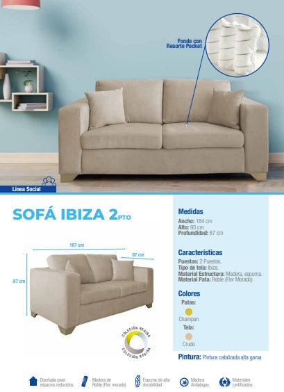 Sofa Ibiza 2 Puestos