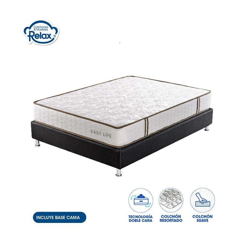 Combo Easy Life – Colchón + Base Cama – Firmeza Suave – 22cm